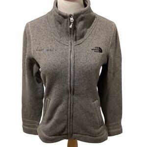 The North Face Womens Gray Fleece Jacket Full Zip Logo Embroidered Size M